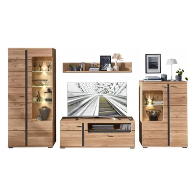 Wohnwand Altesche teilmassiv gebürstet cm - SONOS