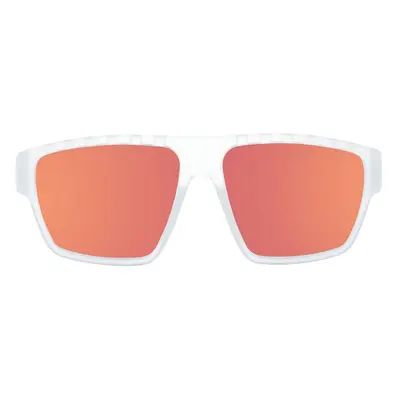 adidas Sport Herren Sonnen-Brille mit rot/orangenen Gläsern und transparenten Bügeln Lauf-Brille