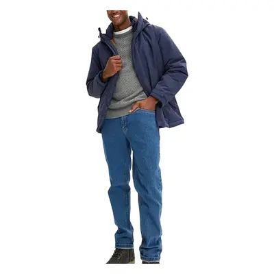 Herren Winter-Jacke mit Komfortschnitt Herbst-Jacke mit kontrastfarbigem Futter Blau