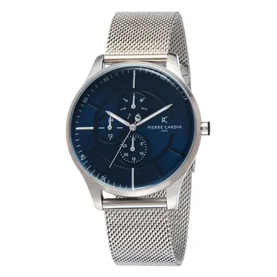 Pierre Cardin Herren Armband-Uhr mit Multi-Ziffernblatt analoge Quarz-Uhr mit Edelstahl-Armband 