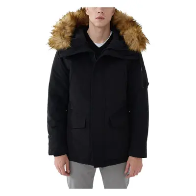 steffen klein Herren Winter-Jacke mit Kapuze und abnehmbarem Kunstfell Outdoor-Jacke Herbst-Jack