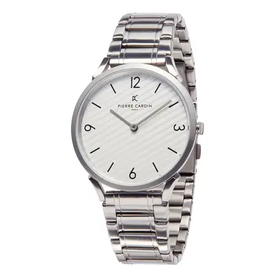 Pierre Cardin Herren Armband-Uhr analoge Quarz-Uhr mit Edelstahl-Armband 3ATM 40mm CPI.2020 Silb