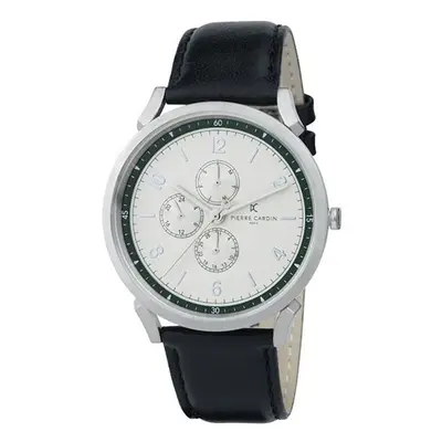 Pierre Cardin Herren Armband-Uhr mit Multi-Ziffernblatt analoge Quarz-Uhr mit Leder-Armband 3ATM