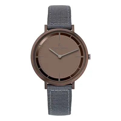 Pierre Cardin Herren Armband-Uhr analoge Quarz-Uhr mit Textil-Armband 3ATM 41mm CBV.1036 Grau/Br