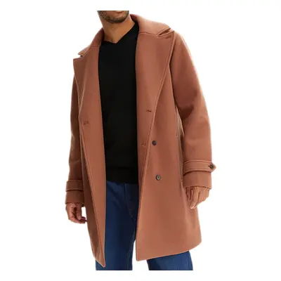 Übergangs-Mantel für Herren mit Woll-Anteil schlichte Herbst-Jacke Winter-Jacke Braun