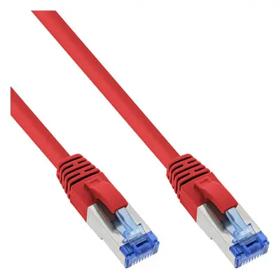 InLine® Patchkabel, S/FTP (PiMf), Cat.6A, halogenfrei, rot, 10m