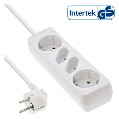 InLine® Steckdosenleiste, 4-fach, 2x Schutzkontakt + 2x Euro, weiß, 1,5m