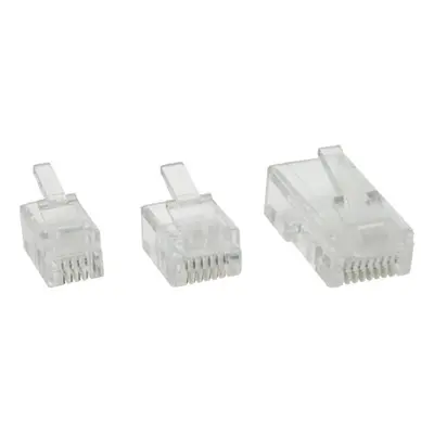 InLine® Modularstecker, 8P8C RJ45 zum Crimpen auf Flachkabel (ISDN), 100er Pack