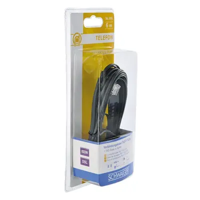 Schwaiger DSL-Kabel RJ12 6P2C -> TAE-F 6P4C 6m schwarz