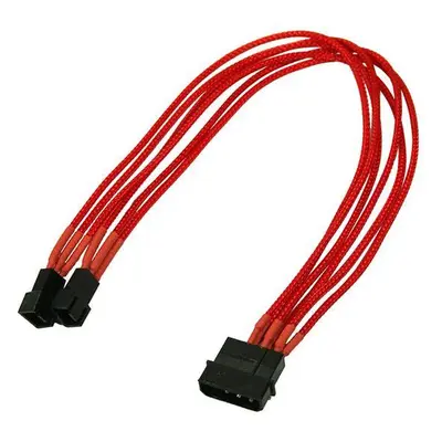 Nanoxia Kabel 4-Pin auf 2 x 3-Pin, Single, 30 cm, rot