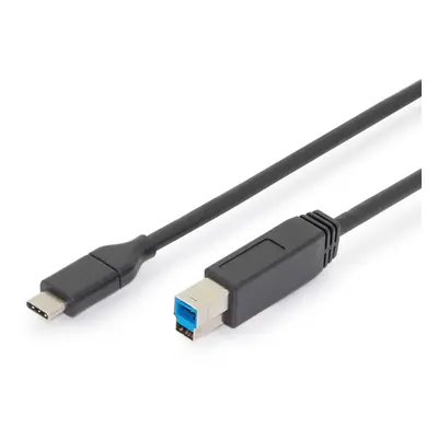 DIGITUS USB 3.0 Anschlusskabel Typ C -B St/St 1.8m, sw