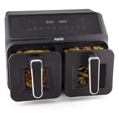 Piatio - Airfryer - Heißluftfritteuse - Zwei Backbleche - 8 Liter - 2200 Watt - Dual Zone Techno