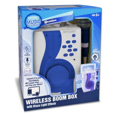 Bontempi Wireless Karaoke Boom Box mit Disco Licht - 23 x 10 x 28 cm - Weiß mit Blau
