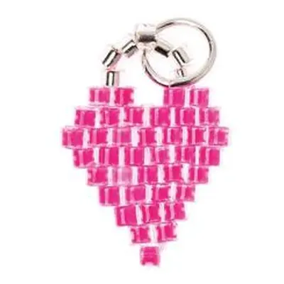 Mix it Up - Jewellery Brick Stitch Herz neon pink 11x16mm