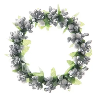 Kranz mit Blättern silber 11cm