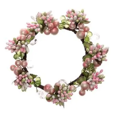 Kranz mit Perlen rosa 14cm