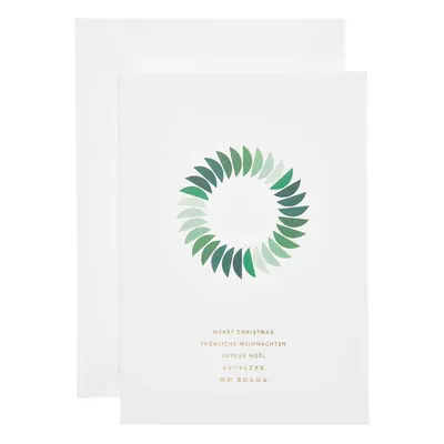 Paper Poetry Kartenset Kranz A5 weiß