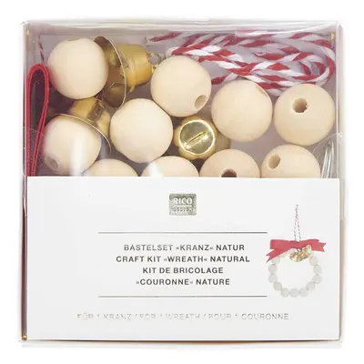 Bastelset Holzperlen Kranz natur
