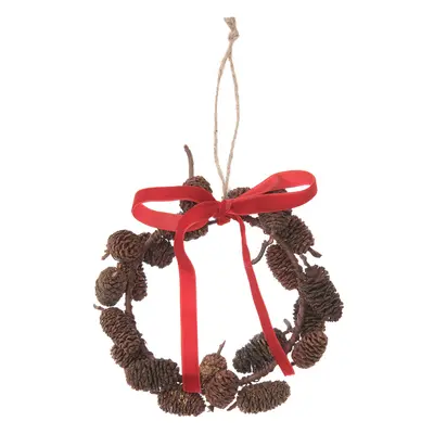 Erlenzapfen-Kranz mit Schleife