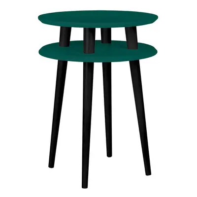 UFO Couchtisch Dmr. 45cm x H 61cm Flaschengrün / Schwarze Beine