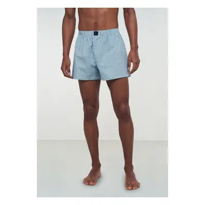 Amargo Check Boxershorts - Bio-Baumwolle Mineral Blue