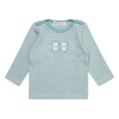 Luna Baby Longsleeve Blue Stripes+Owl Applique