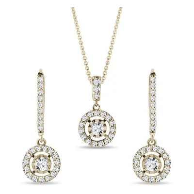 Luxus Gelbgoldset aus Ohrringen und Kette mit Diamanten KLENOTA
