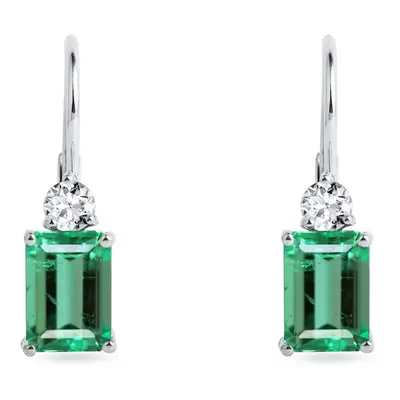 Ohrringe mit Smaragd und Diamanten aus Weißgold KLENOTA