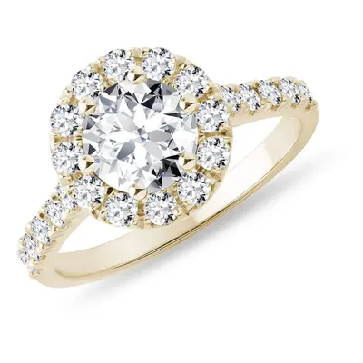 Halo Ring aus 14kt Gelbgold mit Diamant KLENOTA