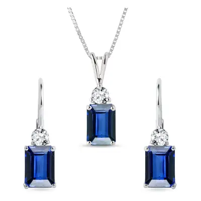 Saphir Schmuckset in Weißgold KLENOTA