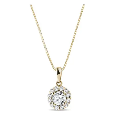 Halo Diamanthalskette in Gelbgold KLENOTA