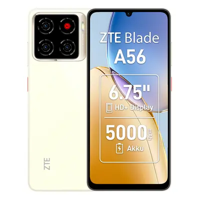 ZTE Blade A56 gold | Smartphone | 64 GB ROM | MicroSD Slot, bis zu 1TB | 4 GB RAM + 8 GB Dynamic