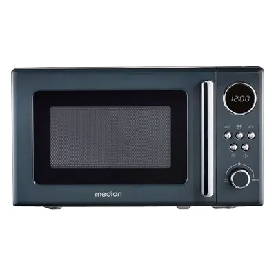 Medion LIFE MD 15000 grau | Mikrowelle | Retro-Look| 800 W | Garinnenraum 20 l | 5 Mikrowellenst