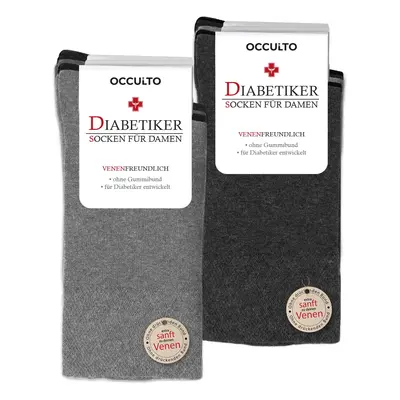 Occulto Damen Diabetiker Socken 10er Pack (Modell: Julia) Grey Mix 35-38 10 St