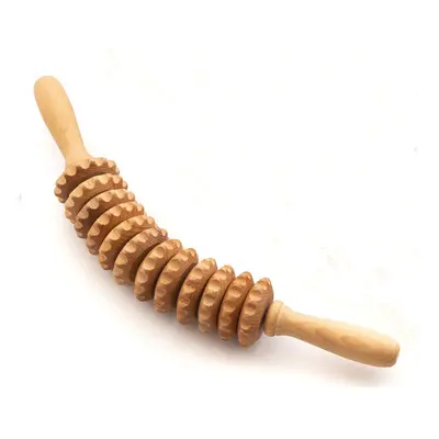 Tuuli Anti Cellulite Roller mit Griff Massagegerät aus Holz Massageroller für Maderotherapie 1 S