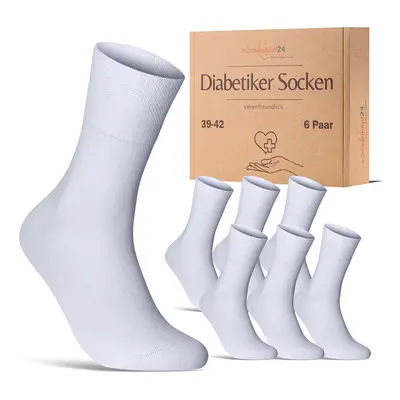 Diabetiker Socken mit Komfortbund und ohne Naht aus 97% Baumwolle für Damen Herren 6 Pk