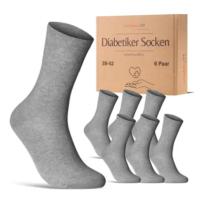 Diabetiker Socken mit Komfortbund und ohne Naht aus 97% Baumwolle für Damen Herren 6 Pk