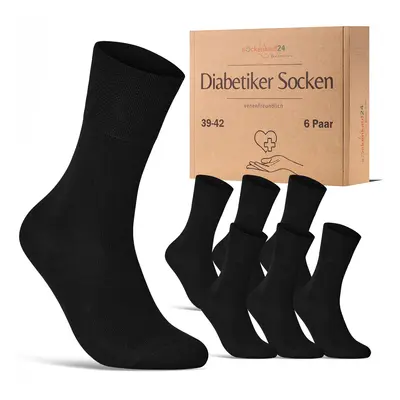 Diabetiker Socken mit Komfortbund und ohne Naht aus 97% Baumwolle für Damen Herren 6 Pk