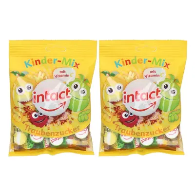 2x Intact Traubenzucker Beutel Kinder-Mix+Vitamin C 2x75 g Bonbons