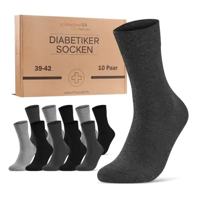Diabetiker Socken mit Komfortbund ohne Gummi & Naht für Damen und Herren 10 Paar Pk