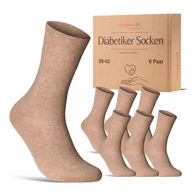 Diabetiker Socken mit Komfortbund und ohne Naht aus 97% Baumwolle für Damen Herren 6 Pk