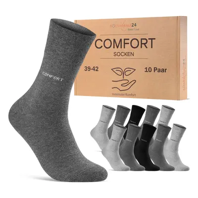 Comfort Diabetiker Socken mit Komfortbund ohne Gummi 10 Pk