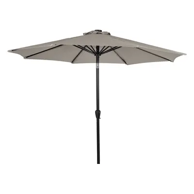 Felix Sonnenschirm mit Kurbel, Kippfunktion und Solar Ø m, grau.