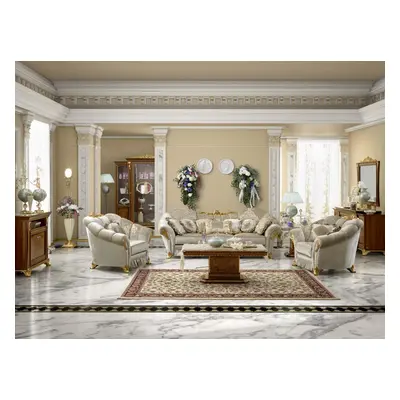 Wohnzimmer Stoff Couch Sofagarnitur Set 3+1+1 Sitzer Sofa Sitz Polster Italien