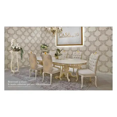 Klassischer Esstisch Massivholz Esszimmer Garnitur 4x Stuhl Set Stühle tlg.
