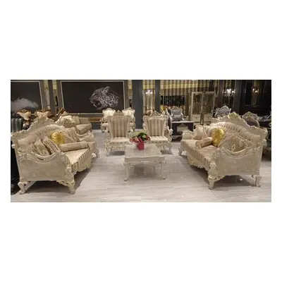 Sofagarnitur 3+3+1+1 Sitzer Couchtisch Garnitur Sofa Sessel Couch Polster 5tlg