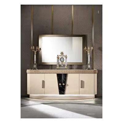 Kommode mit Spiegel Holz Kommoden Möbel Schrank Schlafzimmer Luxus Sideboard Neu
