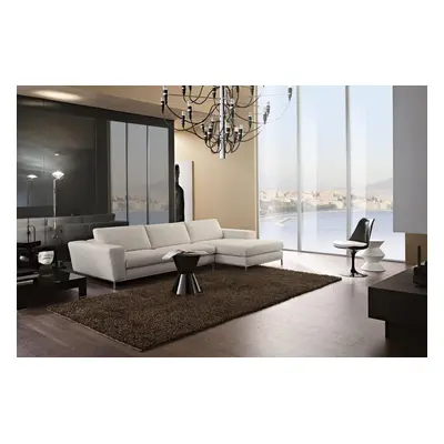 Textil Luxus Ecksofa L-form Polster Modern Weiß Sitz Möbel Wohnzimmer Eck Neu