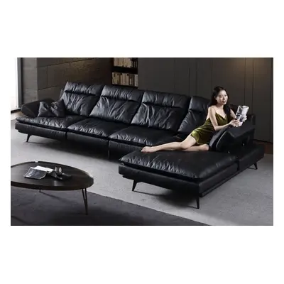 Ecksofa Couch Polsterung Couchen Wohnzimmer Sofa L-Form Möbel Leder