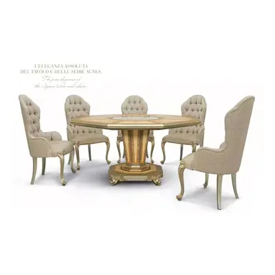 Garnitur Essgruppe Esszimmer Essecke Esstisch Stuhl Set 6tlg Beige